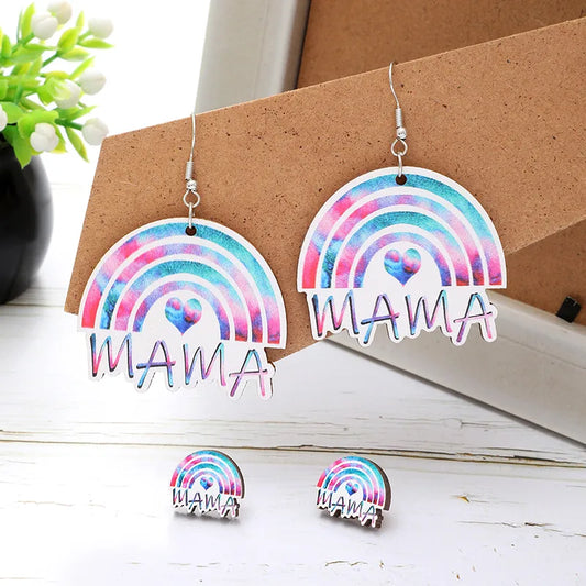 MAMA Earrings Set - Bohemian Classic Wood Drop Style