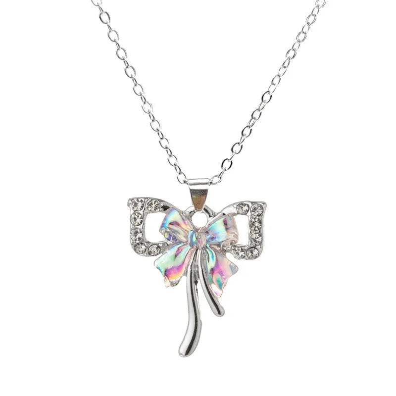 Celeste Bow Knot Zircon Pendant Necklace