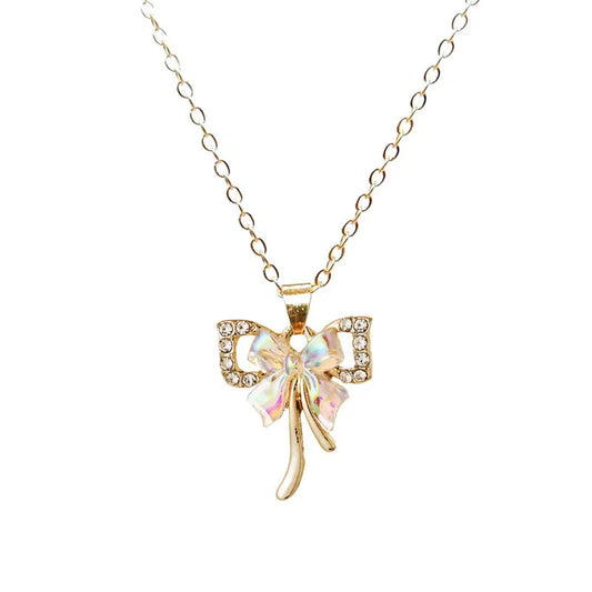 Celeste Bow Knot Zircon Pendant Necklace