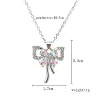 Celeste Bow Knot Zircon Pendant Necklace