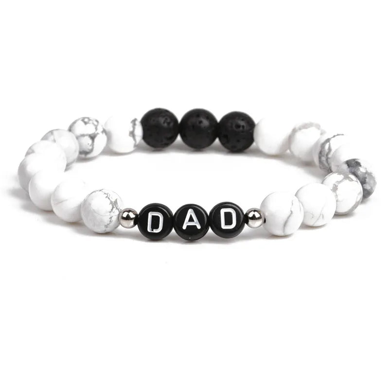 Geometric Strength Men's Dad Bracelet for Stylish Dads