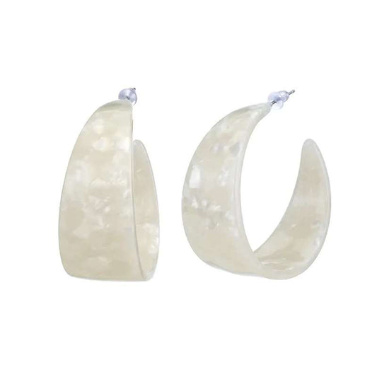 Luxe White Statement Hoops