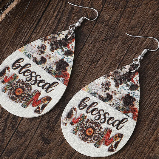 Blessed Mom Charm Earrings