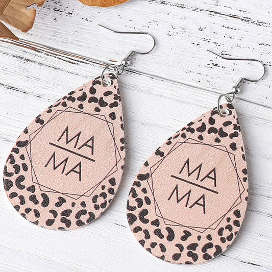 Chic Mama Leopard Print Teardrop Earrings for Stylish Moms