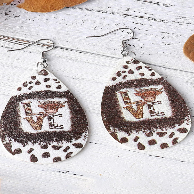 Boho Love Leather Drop Earrings