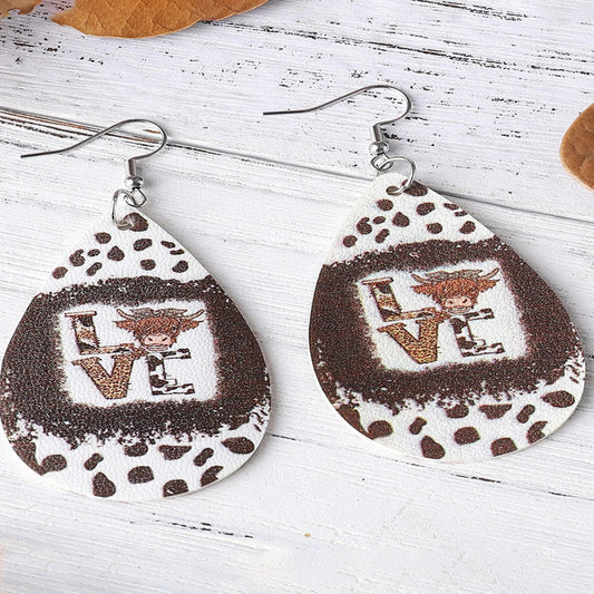 Boho Love Leather Drop Earrings