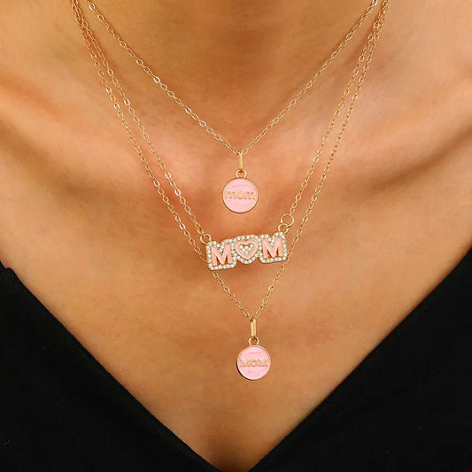 Mom Simple Style Layered Necklace for Meaningful Gift