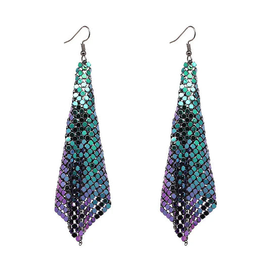 Luxe Cascade Geometric Tassel Earrings for Elegant Style