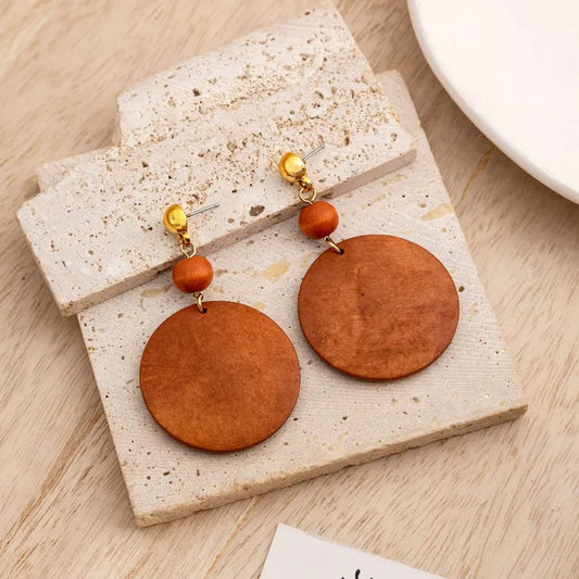 Terra Essence Geometric Wooden Earrings