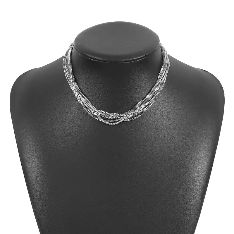 Lustrous Weave Choker Necklace