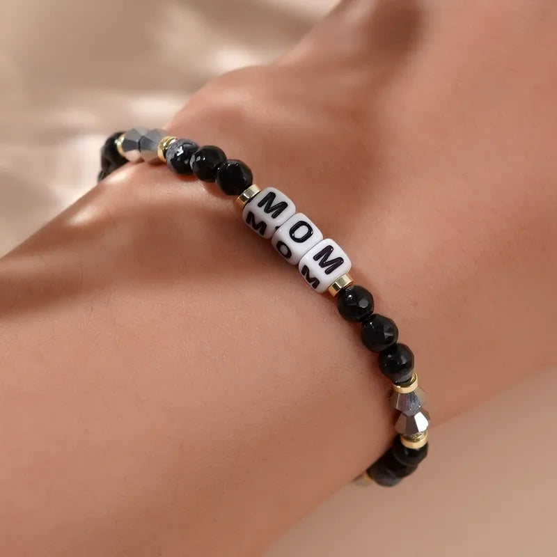 Radiant Mom Crystal Bracelet-Black for Stylish Moms Today