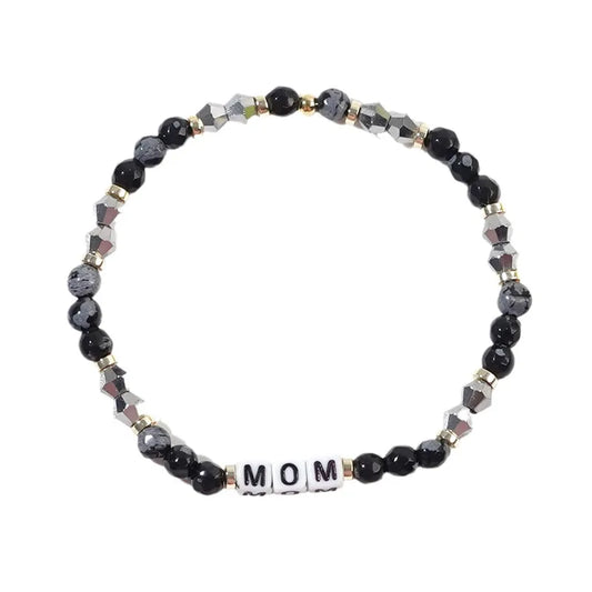 Radiant Mom Crystal Bracelet-Black for Stylish Moms Today